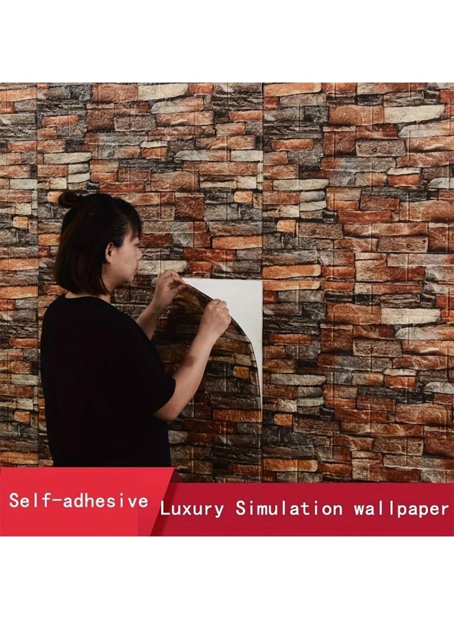 زيمي 20 قطعة من ملصقات الحائط ثلاثية الأبعاد بنمط الطوب والحجر - ألواح فينيل ذاتية اللصق مقاومة للماء لغرفة المعيشة وغرفة النوم وديكور المكتب - Image 4