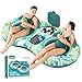 Sunikko X 5in1 Pool Floats Adult Heavy Duty River Tube 2 Person Water Lounge Tanning Pool with Backrests Builtin Cooler Cup Holders Deluxe Pool Toys for Summer Relaxation - Image 3