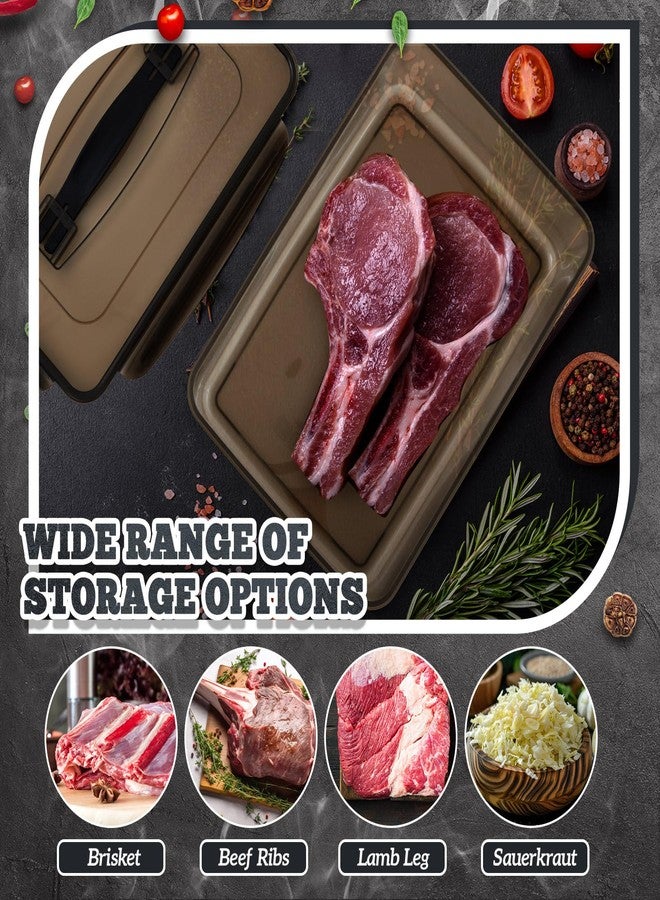 Reallnaive 2 Pcs Marinating Containers with Lid 12.5 and 8.3 Quart Plastic Food Brining Containers Dishwasher Safe Grilling Accessories for Thanksgiving Meat Chicken Turkey Rib BBQ Prep Storage - Image 2