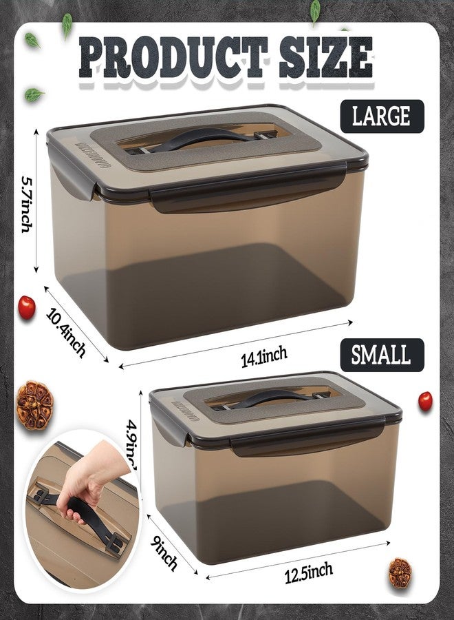 Reallnaive 2 Pcs Marinating Containers with Lid 12.5 and 8.3 Quart Plastic Food Brining Containers Dishwasher Safe Grilling Accessories for Thanksgiving Meat Chicken Turkey Rib BBQ Prep Storage - Image 3