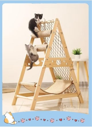 Large Cat Climbing Frame Cat Tree Wooden Cat Nest Jumping Platform Cat Frame Cats Climbing Toys Ladder Design with Cat Sisal Scratch Post Solid Wood Tall Cat Tower Pet Scraching Posts - pzsku/ZAE11847E32E23C08AA47Z/45/_/1732267137/ff3c95e6-fd6b-4882-af54-e642e9eb4270