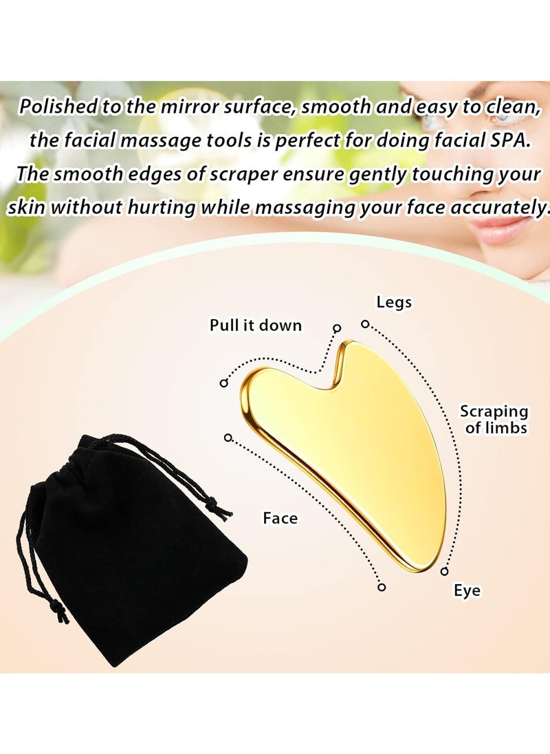 F.A.M.S Stainless Steel Gua Sha - Metal, Gua Sha Facial Tools Stainless Steel, Reduce Puffiness, Lymphatic Drainage, Facial Tension, Durable Stainless Steel Gua Sha Tool  - Image 3