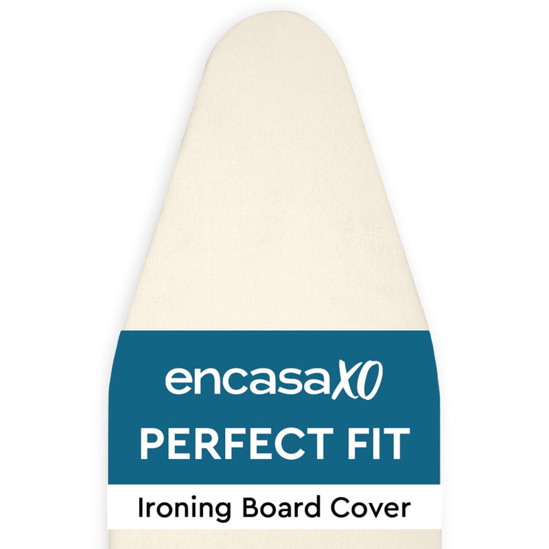 Encasa XO Encasa XO Ironing Board Cover and Pad  Thick 4mm Felt Elasticated Fit Heat  ScorchResistant Fits Standard Large Boards 54x15 Elastic Bungee Cord Tightening StainSafe Dye Natural  - Image 1
