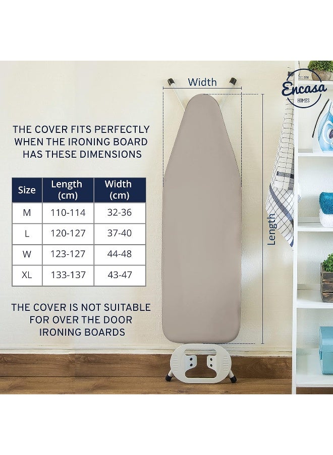 Encasa XO Encasa XO Ironing Board Cover and Pad  Thick 4mm Felt Elasticated Fit Heat  ScorchResistant Fits Standard Large Boards 54x15 Elastic Bungee Cord Tightening StainSafe Dye Natural  - Image 4