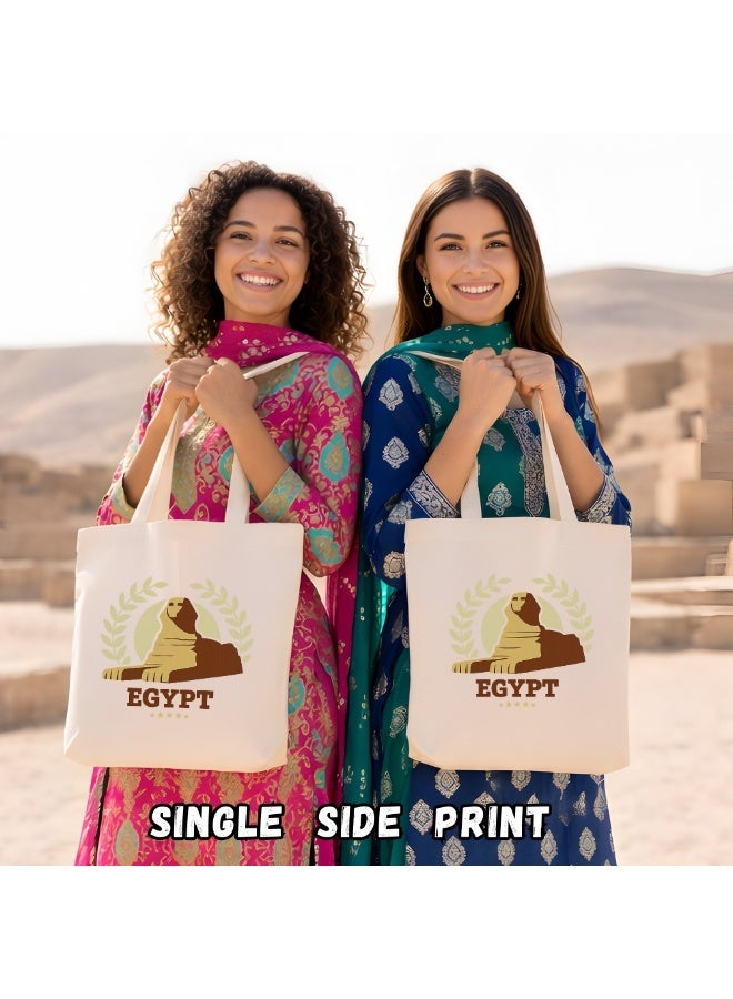 PRINTSHOP4ME Celebrate Egypt's National Day And Independence Day With This Canvas Tote Bag-Gift For Any Egyptian-Great Gift And Travel Companion-Perfect For Shopping And Everyday Use - Image 2