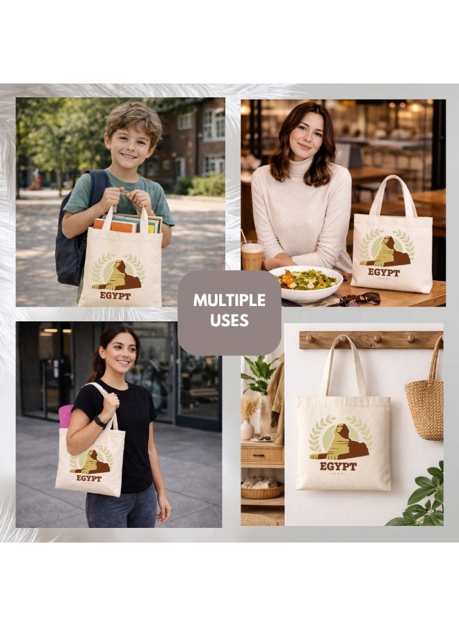 PRINTSHOP4ME Celebrate Egypt's National Day And Independence Day With This Canvas Tote Bag-Gift For Any Egyptian-Great Gift And Travel Companion-Perfect For Shopping And Everyday Use - Image 4