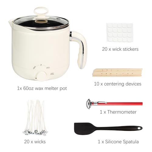 Aroparc Wax Melter for Candle Making with Thermometer Large 60oz18L Electric Wax Melter with Pouring Spout Candle Making Kit for Beginners Adults - Image 3