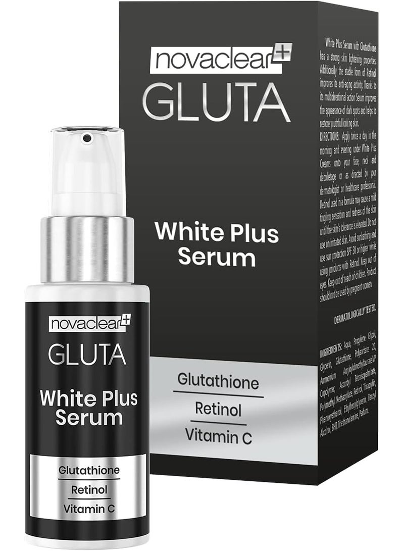 Novaclear Gluta White Plus Serum with Glutathione, Retinol & Vitamin C – Brightening, Anti-Wrinkle & Skin Perfecting Serum – 50 ml - Image 2