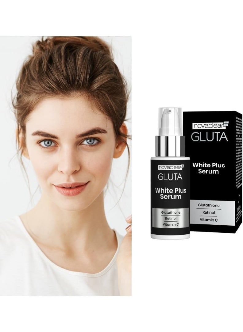 Novaclear Gluta White Plus Serum with Glutathione, Retinol & Vitamin C – Brightening, Anti-Wrinkle & Skin Perfecting Serum – 50 ml - Image 3