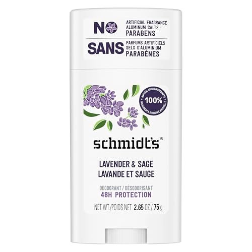 Schmidt's Schmidts AluminumFree Vegan Deodorant Lavender Sage with 24 Hour Odor Protection for Women and Men Natural Ingredients CrueltyFree 265 oz - Image 1