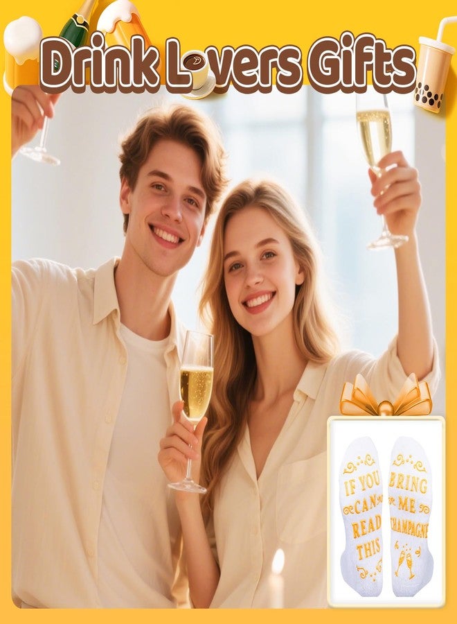 Happy Pop HAPPYPOP Funny Champagne Socks for Women - Crazy Gifts for Champagne Lovers, Drink Socks for Her - Image 5