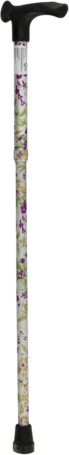 Homecraft Contoured Grip Sticks NonFolding Walking Stick with Black Shaft Ergonomic Handle Design for Those with Weak Grasp or Arthritis - Image 1