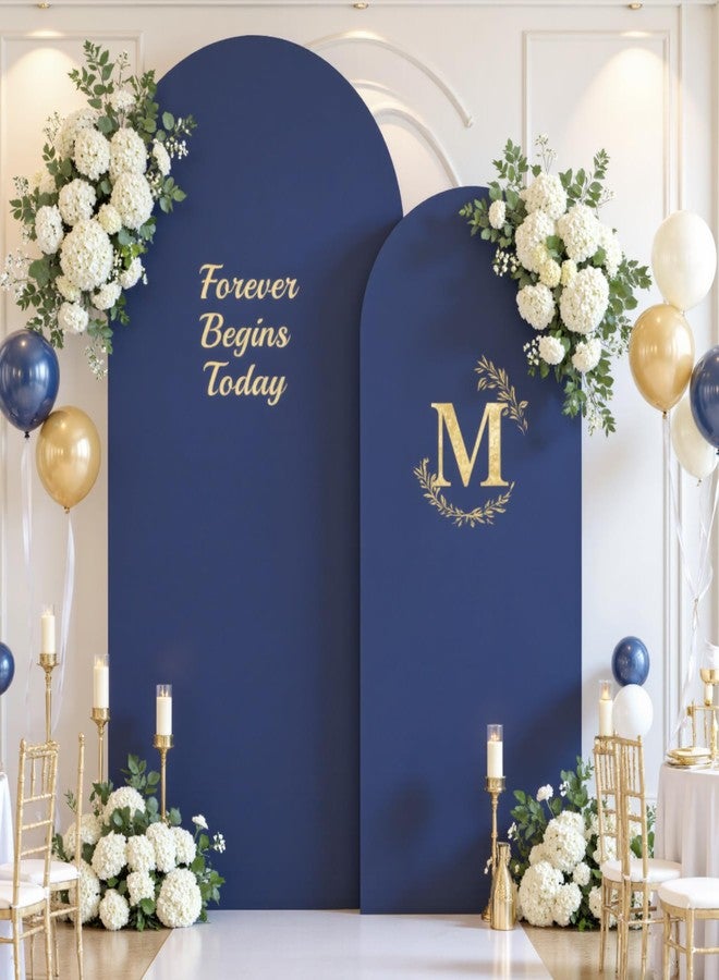 Suppromo Navy Blue Arch Backdrop Cover Set of 2-7.2ft, 6ft Arch Covers Stretchy Backdrop Spandex Birthday Party Arch Stand Covers for Baby Shower Wedding Bridal Shower Banquet Photo Background Decorations - Image 3