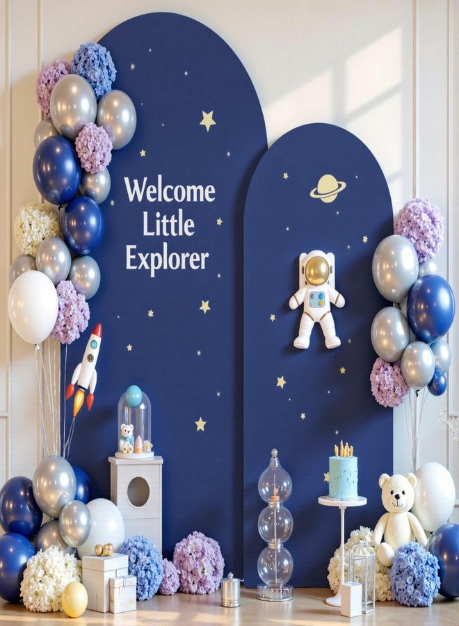 Suppromo Navy Blue Arch Backdrop Cover Set of 2-7.2ft, 6ft Arch Covers Stretchy Backdrop Spandex Birthday Party Arch Stand Covers for Baby Shower Wedding Bridal Shower Banquet Photo Background Decorations - Image 4