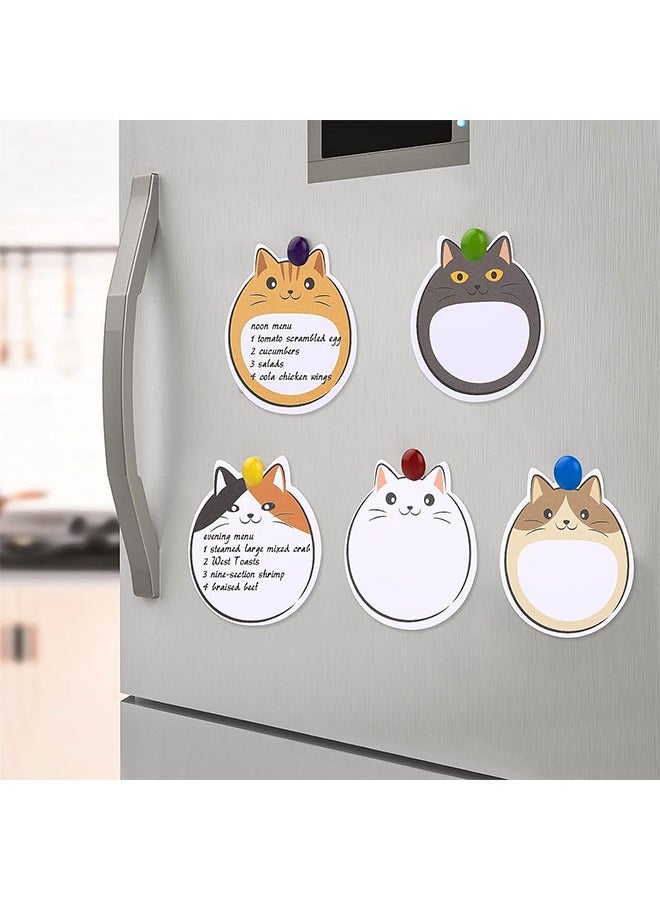 Generic - 5Pcs Lovely Cat Sticky Notes Kawaii Animal Self Stick Notes Cartoon Cat Self Stick Memo Pads Cute Shapes Markers Flags for Students Home Office Tab Supplies Total 150 Sheets - Image 1
