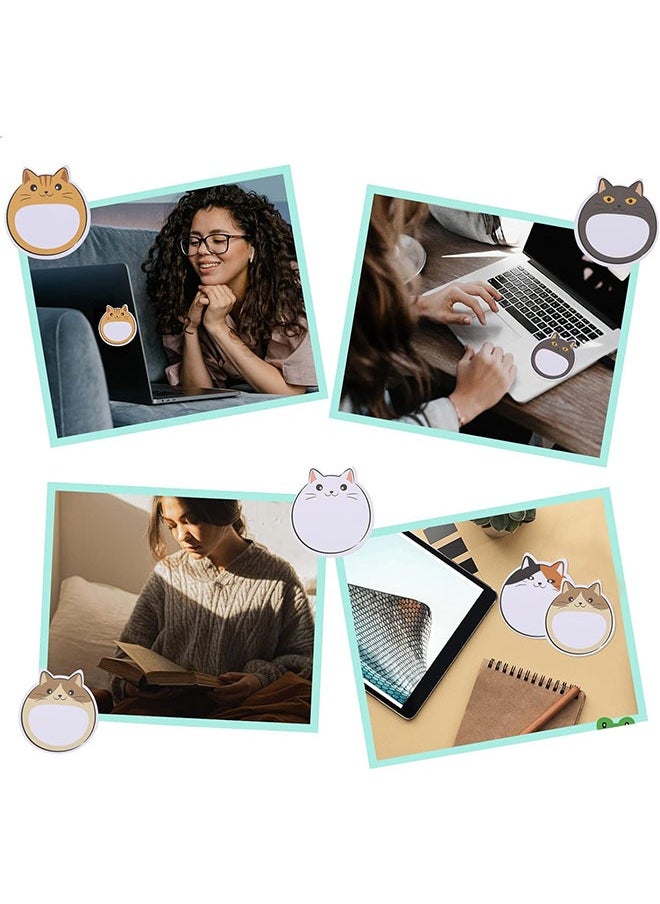 Generic - 5Pcs Lovely Cat Sticky Notes Kawaii Animal Self Stick Notes Cartoon Cat Self Stick Memo Pads Cute Shapes Markers Flags for Students Home Office Tab Supplies Total 150 Sheets - Image 1