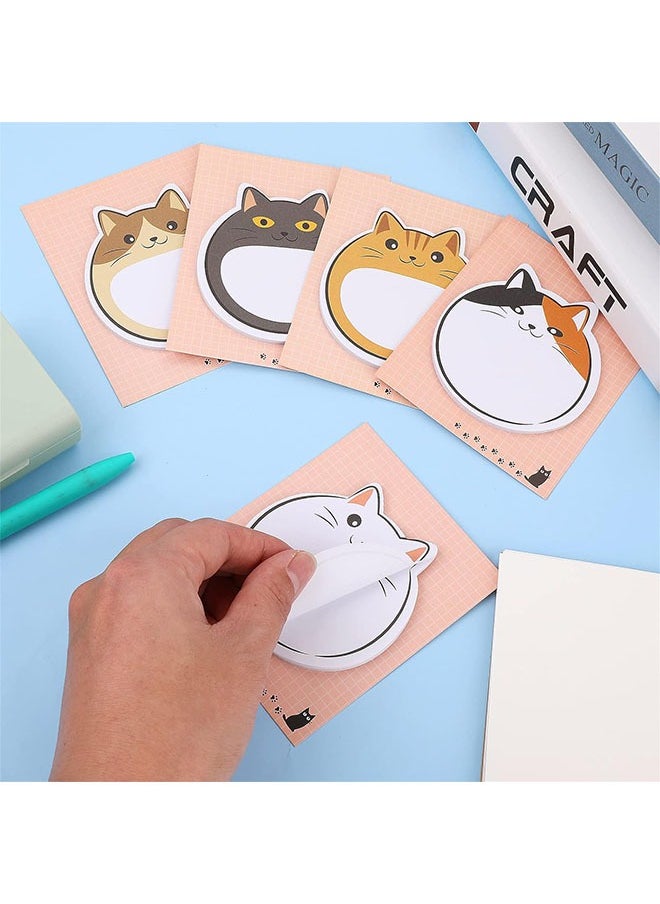 Generic - 5Pcs Lovely Cat Sticky Notes Kawaii Animal Self Stick Notes Cartoon Cat Self Stick Memo Pads Cute Shapes Markers Flags for Students Home Office Tab Supplies Total 150 Sheets - Image 1