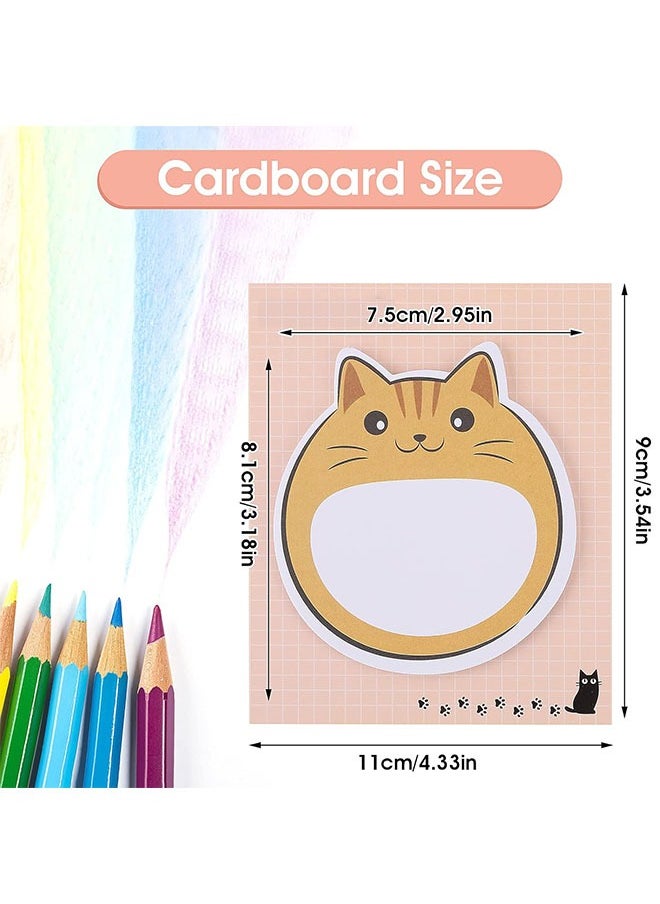 Generic - 5Pcs Lovely Cat Sticky Notes Kawaii Animal Self Stick Notes Cartoon Cat Self Stick Memo Pads Cute Shapes Markers Flags for Students Home Office Tab Supplies Total 150 Sheets - Image 1