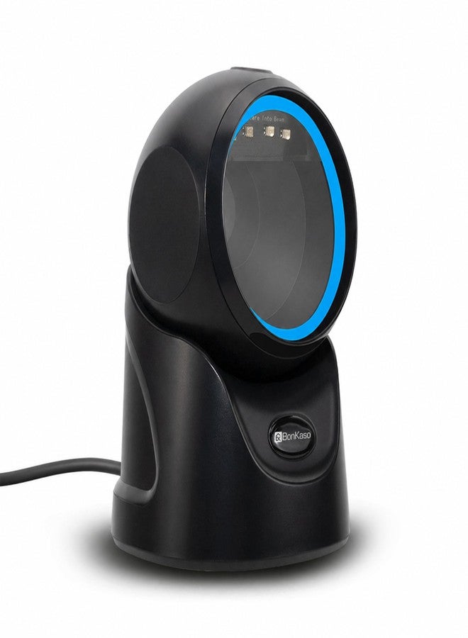 BonKaso ماسح ضوئي ثنائي الأبعاد للباركود من BonKaso، يعمل بتقنية التوصيل والتشغيل عبر منفذ USB، قارئ رموز QR أحادي الأبعاد بدون استخدام اليدين للرموز المطبوعة والمعروضة على الشاشة، منصة مسح ضوئي متعددة الاتجاهات لنقاط البيع بالتجزئة والمستودعات والمتاجر الكبرى والصيدليات - Image 1