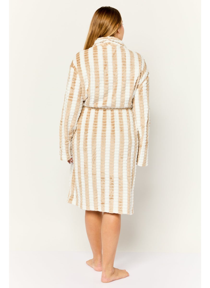 Bebe Home Women Stripped Belted Bath Robes, Multicolor  - Image 4