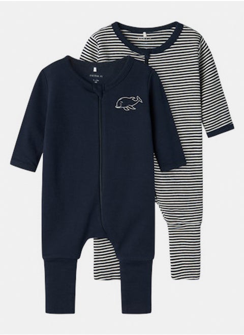 name it Baby Unisex Nightsuit with Zip 2 Pack