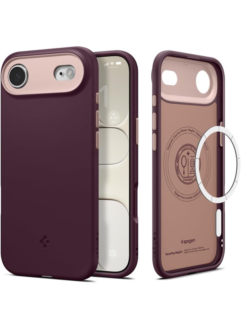 Spigen غطاء حماية Nano Pop MagFit لجهاز iPhone Air [متوافق مع MagSafe] - لون الفاصولياء البورغندي - Image 1