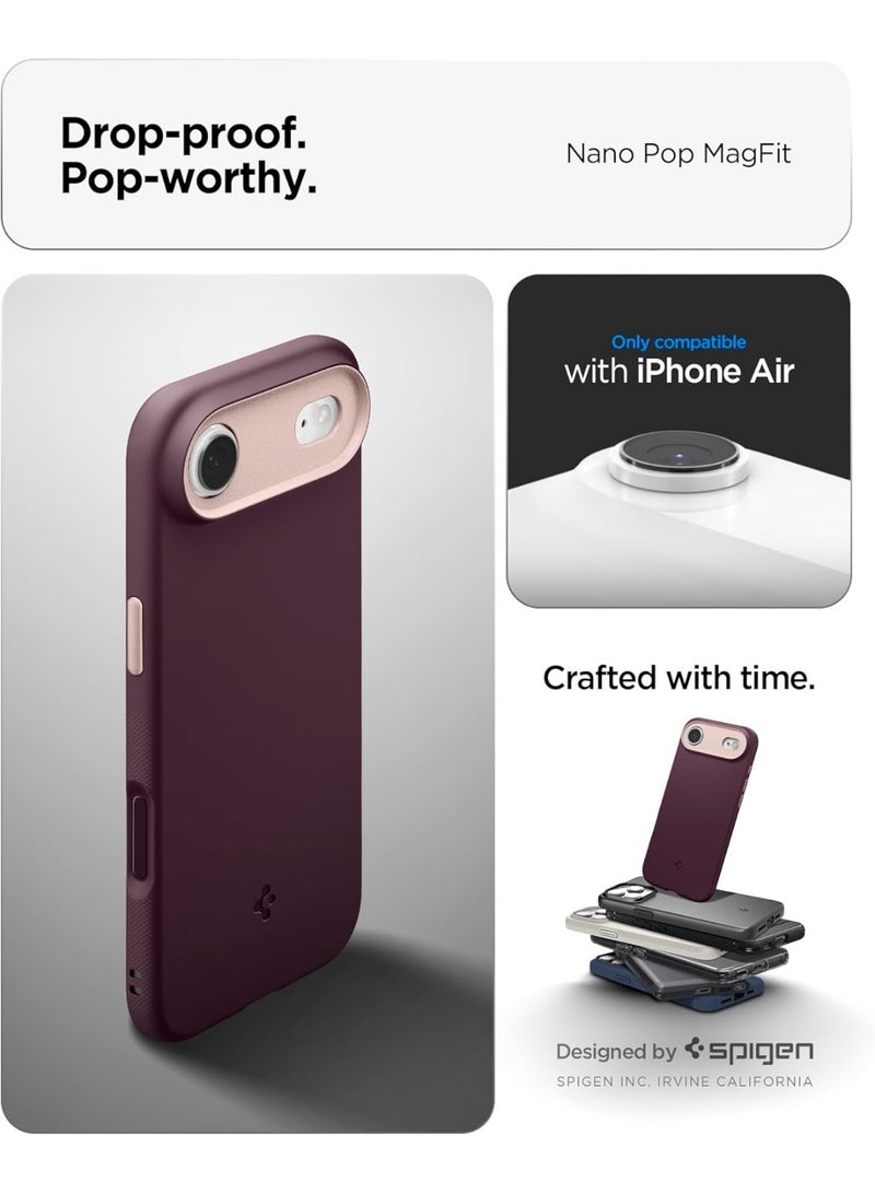 Spigen غطاء حماية Nano Pop MagFit لجهاز iPhone Air [متوافق مع MagSafe] - لون الفاصولياء البورغندي - Image 2