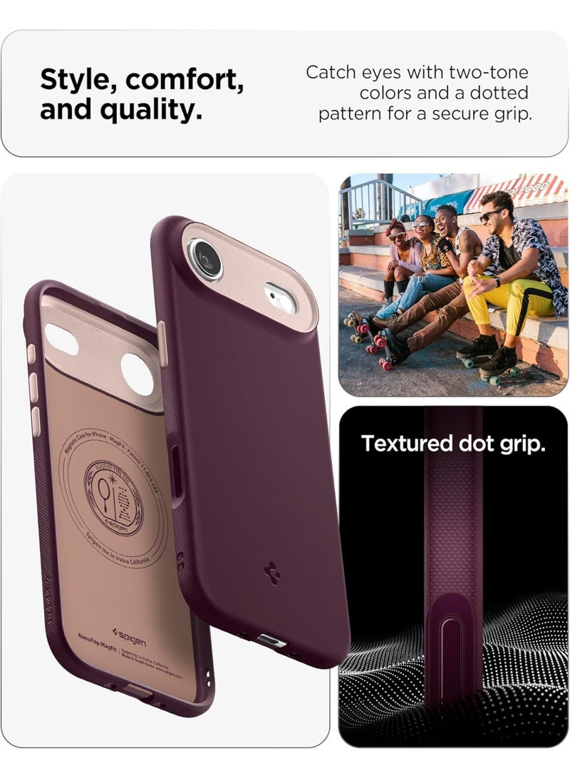Spigen غطاء حماية Nano Pop MagFit لجهاز iPhone Air [متوافق مع MagSafe] - لون الفاصولياء البورغندي - Image 4
