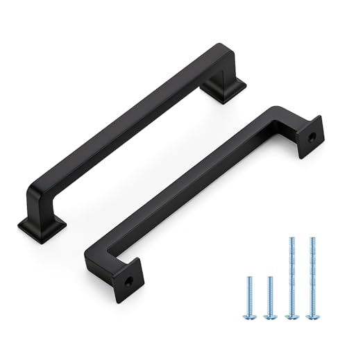 HOME EDIT 10 Pack 5 Inch Matte Black Cabinet Handles Solid Zinc Alloy Pulls for Kitchen Cupboard & Drawer Hardware - Image 1