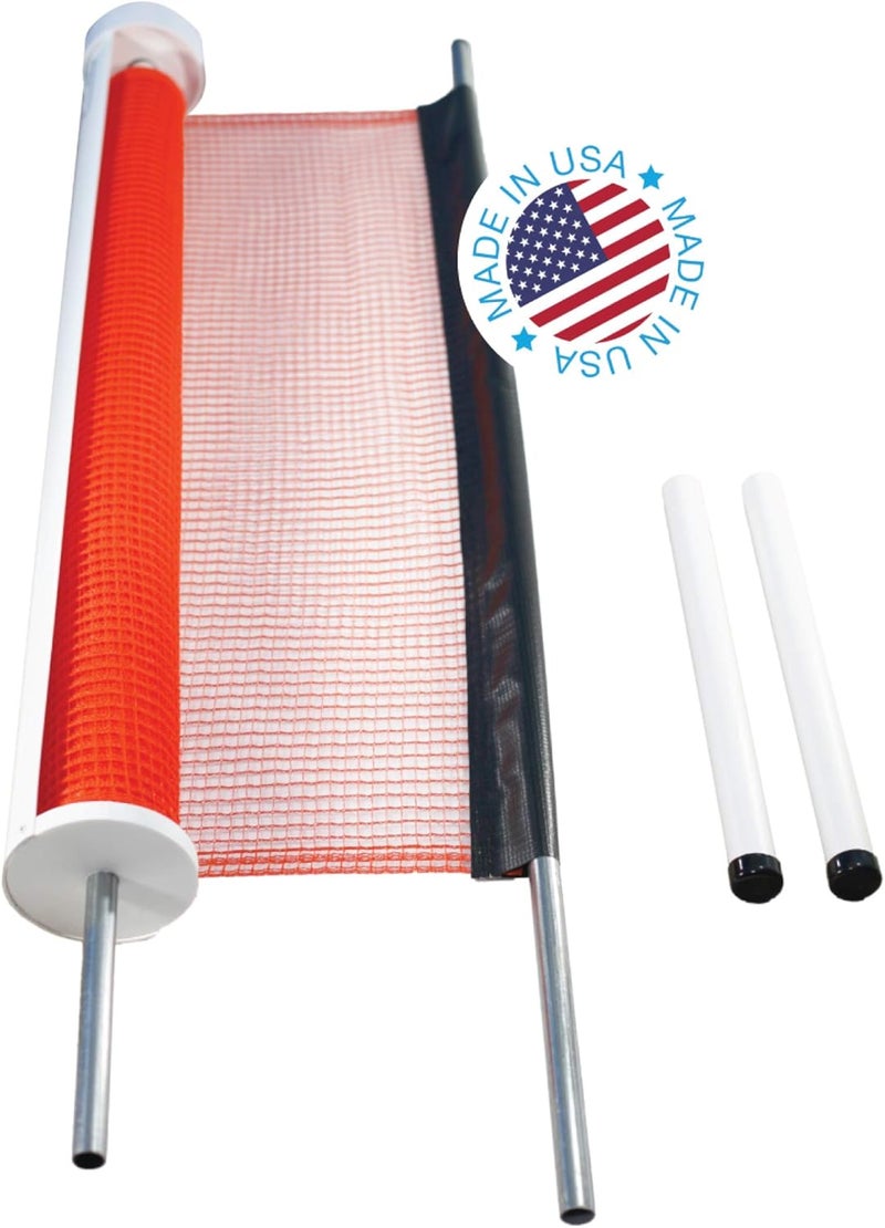 Kidkusion Retractable Driveway Guard Orange 25  Driveway Safety Outdoor Net Barrier Adjustable - Image 3