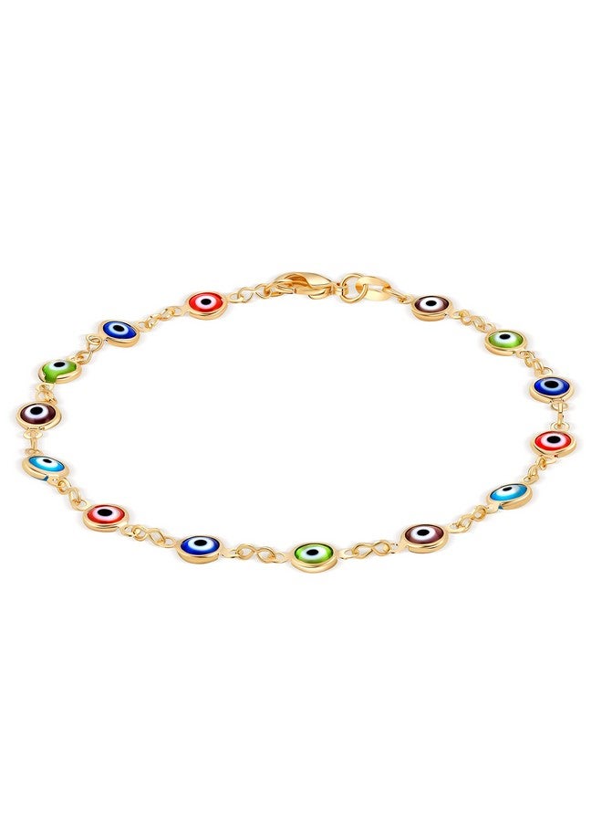 بارزيل سوار برزيل مطلي بالذهب عيار 18 قيراطًا متعدد الألوان على شكل عين شريرة للنساء - صنع في البرازيل (متعدد الألوان) - Image 1