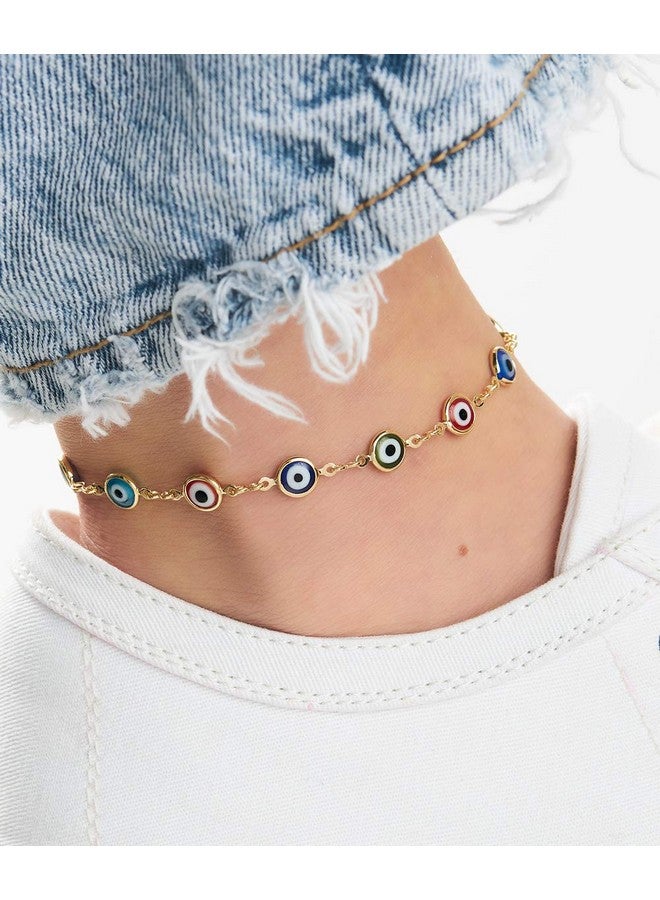 بارزيل سوار برزيل مطلي بالذهب عيار 18 قيراطًا متعدد الألوان على شكل عين شريرة للنساء - صنع في البرازيل (متعدد الألوان) - Image 2