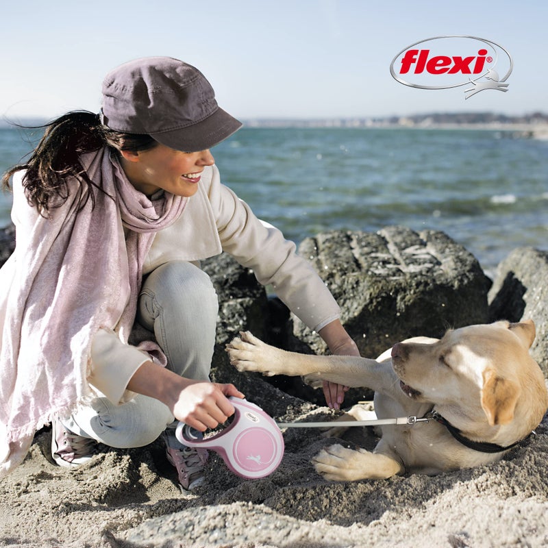 FLEXIÂ® New Comfort Tape Retractable Dog Leash for Large Dogs Upto 132 lbs. â€“ 16 ft., Black/Grey | Tangle Free Pet Walking Leash with One-Handed Brake, Pause, Lock |German Quality Product - Image 2