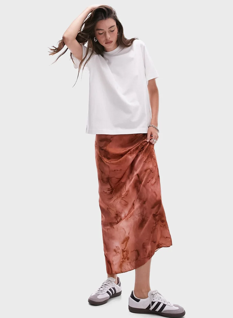 TOPSHOP super high-waist smudge flower maxi skirt
