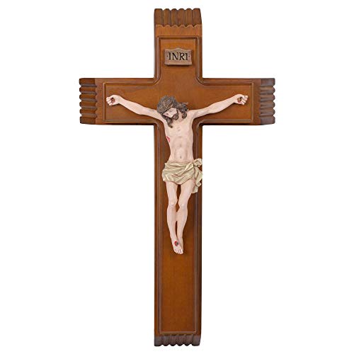 Roman - Sick Call Crucifix Set, 8.5 x 14 Resin Wall Crucifix with Candles and Mini Bottle, 4-Piece Set - Image 4