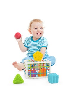 General Montessori Toys for 1 Year Old,Baby Sorter Toy Colorful Cube and 6 Pcs Multi Sensory Shape, Toddler Developmental Learning Toys Birthday Gifts,Baby Toys 6-12-18 Months  - Image 1
