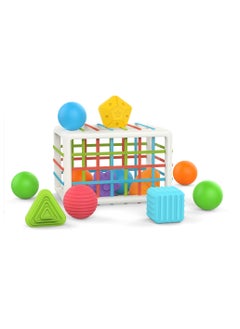 General Montessori Toys for 1 Year Old,Baby Sorter Toy Colorful Cube and 6 Pcs Multi Sensory Shape, Toddler Developmental Learning Toys Birthday Gifts,Baby Toys 6-12-18 Months  - Image 2