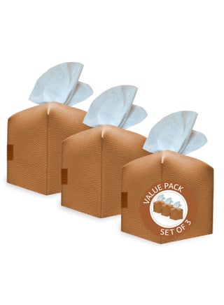 Leather Tissue Box Cover – Home Decorations for Living Room, Bedroom and Office | Car Tissue Holder | Tissue Box Holder for Car | Tissue Box Cover for Car (Caramel Cube - Pack of 3) - pzsku/ZAE12462AED9A78F7CCFAZ/45/_/1738673066/6b5e2bd7-738d-46de-a376-14e7ec0482e0