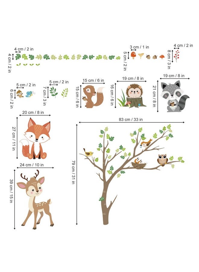 Woodland Animals Tree Wall Stickers Fox Deer Owl Wall Decals Baby Nursery Kids Bedroom Living Room Wall Decor - pzsku/ZAE1248BED652FA785522Z/45/_/1735214635/3a87833b-6eb9-493a-8b10-1469e36a41d7