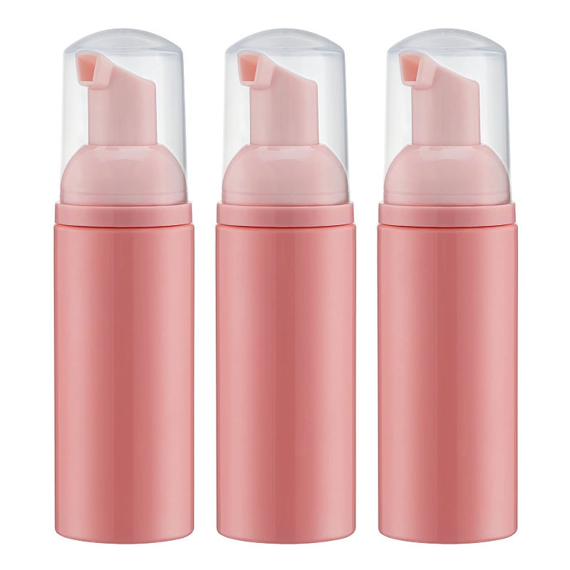Tekson Foam Pump Bottle (Pink), Empty Travel Size Foam Dispenser Pump for Soap Shampoo, Lash Cleanser(60ml, 3PCS) - Image 1