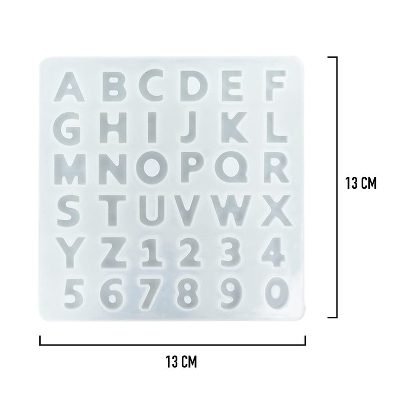 Artool NOLAAI ARTOOL Alphabet Resin Art Mold Creative DIY Multipurpose Keychains Pendant Art and Craft Making Silicone Mold Epoxy Resin Letter and Number Frame Mould (B107) - Image 2