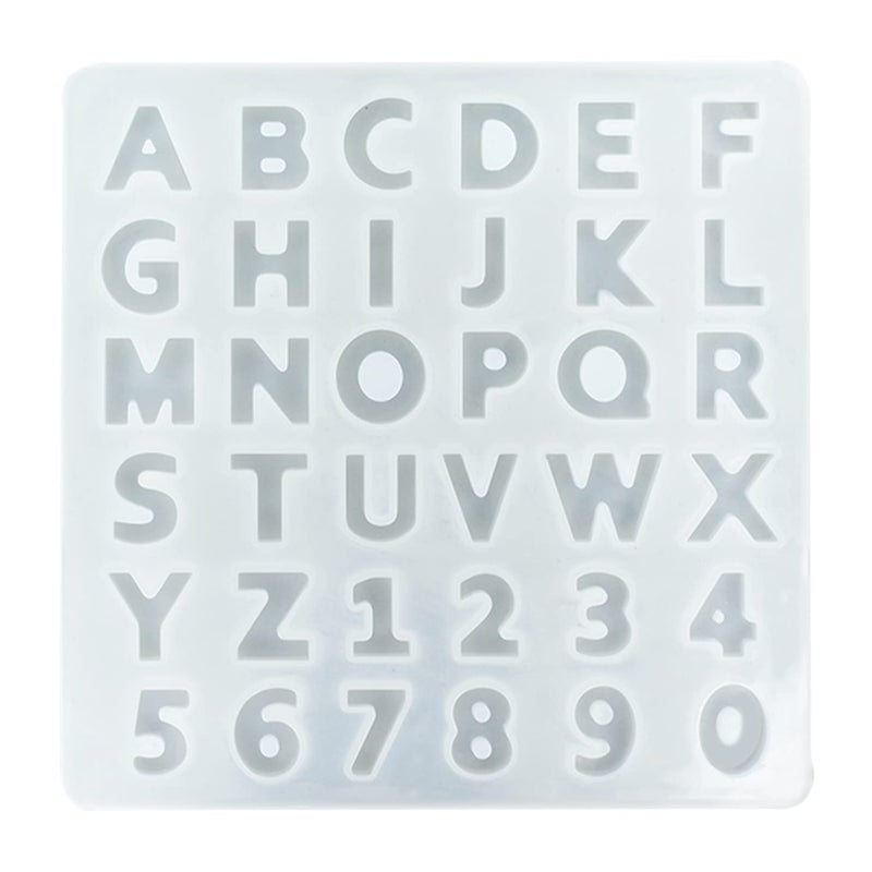 Artool NOLAAI ARTOOL Alphabet Resin Art Mold Creative DIY Multipurpose Keychains Pendant Art and Craft Making Silicone Mold Epoxy Resin Letter and Number Frame Mould (B107) - Image 1