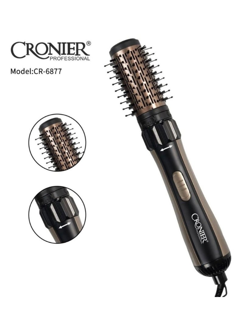 CRONIER CR-6877 2-in-1 Professional High-Speed ​​Air Blower, High-Quality Professional Brush Blower, 1200W Hair Dryer - Image 1