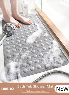 DUNISO Rubber Mat Anti Slip Bathroom Mat Shower Mat Waterproof Mat Foot Massage Mat With Drain Holes And Suction Cups 40*70cm Bath Mat For Tub, Toilet And Bathroom Floors Grey  - Image 1