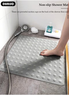 DUNISO Rubber Mat Anti Slip Bathroom Mat Shower Mat Waterproof Mat Foot Massage Mat With Drain Holes And Suction Cups 40*70cm Bath Mat For Tub, Toilet And Bathroom Floors Grey  - Image 5