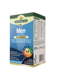 Natures Aid Natures Aid Men Multi-Vitamins -Health & Vitality 30's Capsules 