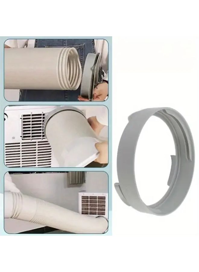 Universal AC Air Conditioner Exhaust Hose Coupler 5.9 Inch Silvery Round Connector For 150mm Hose Extension - Image 4