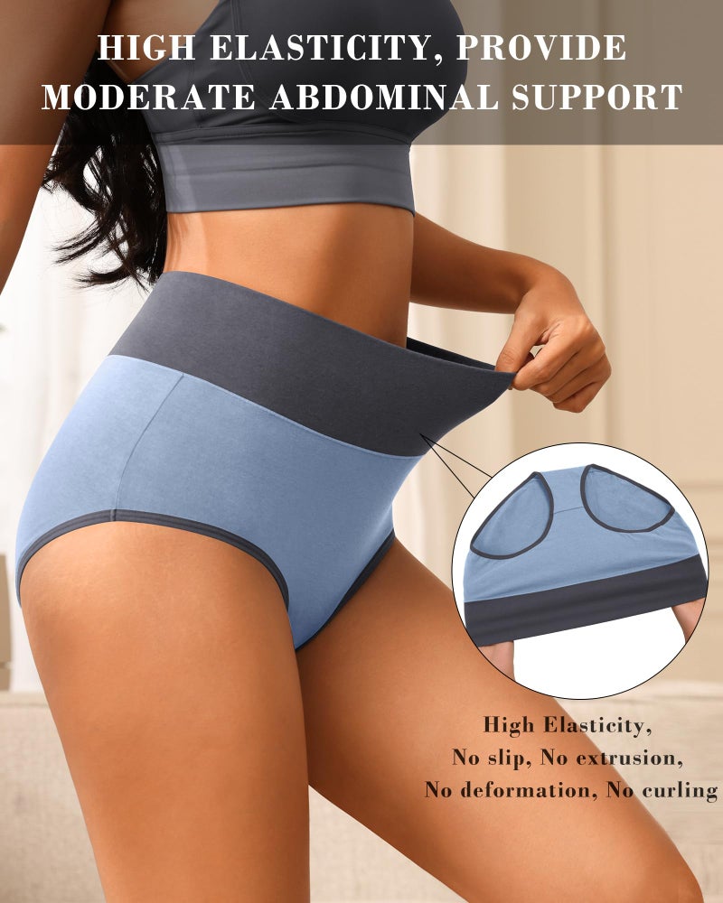 K-CHEONY High Waisted Underwear for Women Cotton Tummy Control Panties Full Coverage Soft Breathable Postpartum Ladies Briefs - Image 3