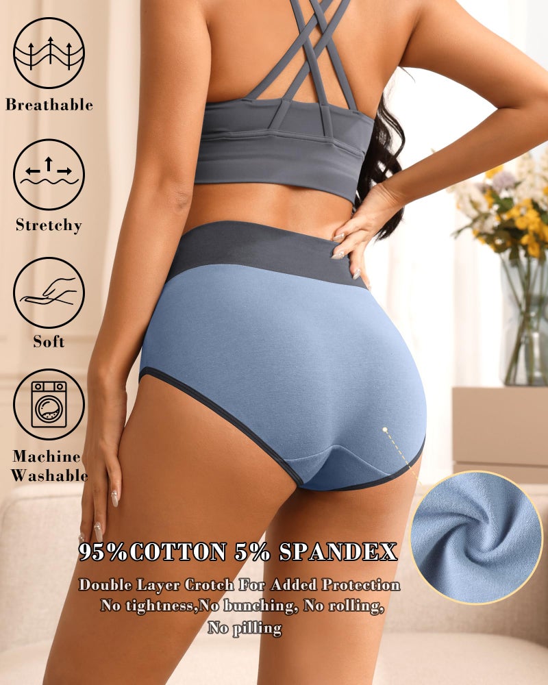 K-CHEONY High Waisted Underwear for Women Cotton Tummy Control Panties Full Coverage Soft Breathable Postpartum Ladies Briefs - Image 4