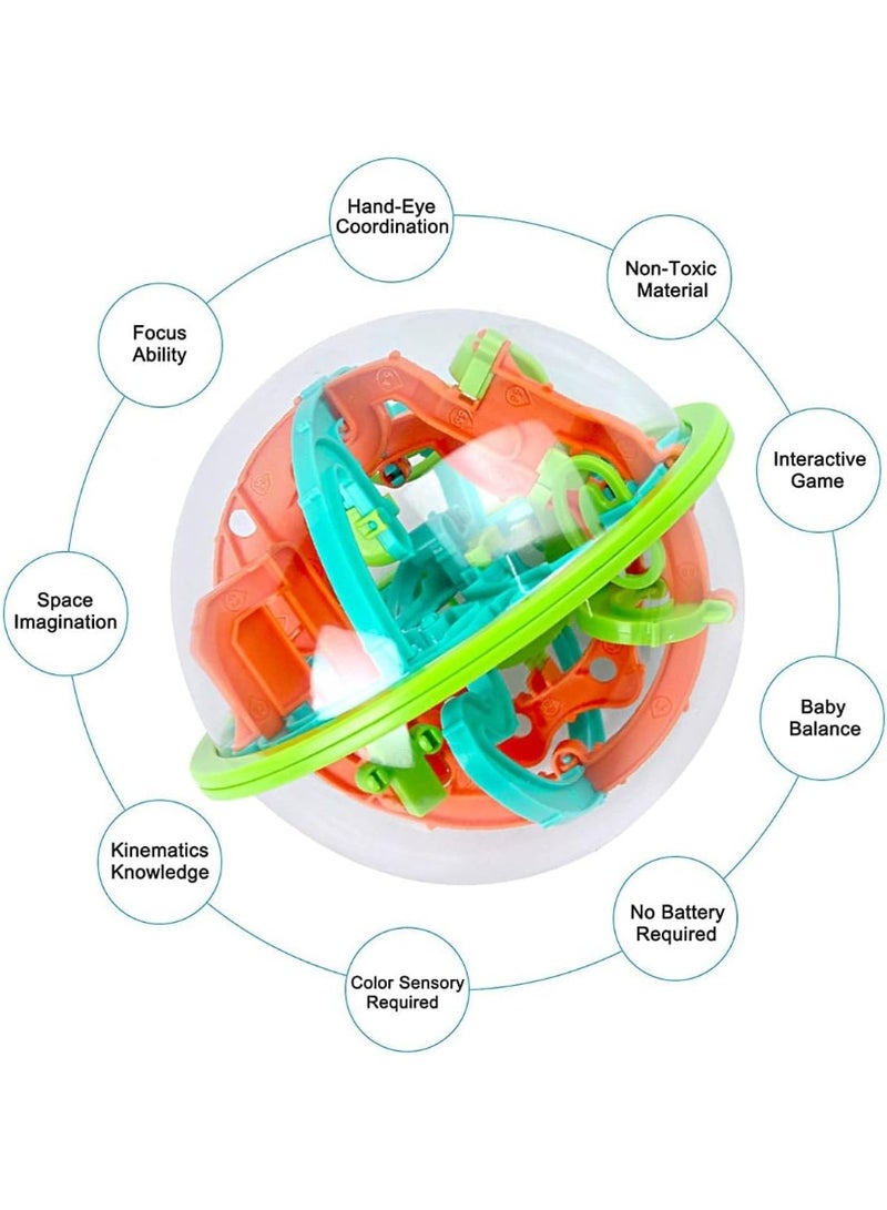 Arabest Maze Ball 3D Puzzle Games Intellect Ball with 100 Challenging Barriers 3D Educational Toys that can Develop Children's Brains 3D Puzzle Toys Magical Maze Ball Brain Teasers Puzzle Games (12cm/4.72'') - Image 1